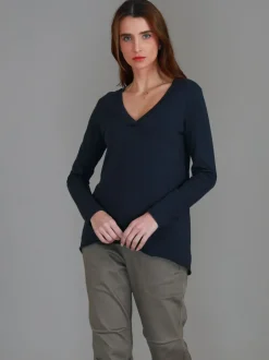 3rd Story Isla V Neck T Shirt< Long Sleeves
