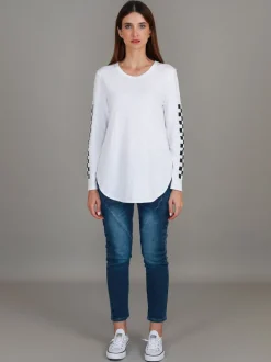 3rd Story Izzy - Ana Check Print Long Sleeve T Shirt< Long Sleeves