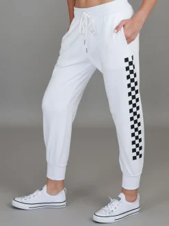 3rd Story Izzy - Ava Cheque Print Sweatpants< Sweatpants|Joggers