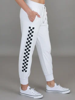 3rd Story Izzy - Ava Cheque Print Sweatpants< Sweatpants|Joggers