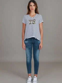 3rd Story Izzy 3S Leopard Stripe T Shirt< Short Sleeves