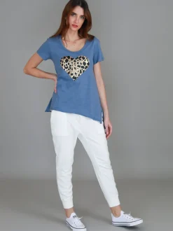 3rd Story Jae Leopard Heart Short Sleeve T Shirt< Short Sleeves