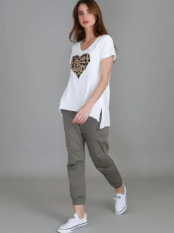 3rd Story Jae Leopard Heart Short Sleeve T Shirt< Short Sleeves