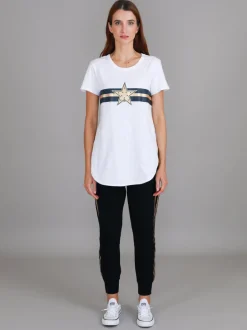 3rd Story Jill Gold Star with Stripes T Shirt< Short Sleeves