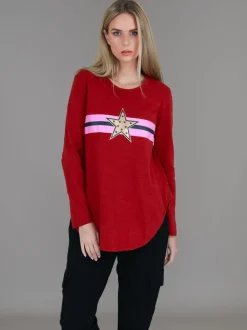 3rd Story Jolie Gold Star Long Sleeve T Shirt< Long Sleeves