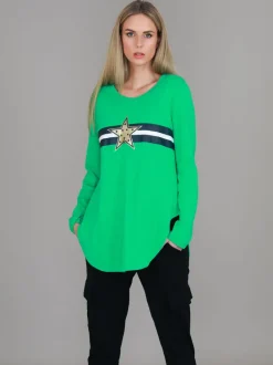 3rd Story Jolie Gold Star Long Sleeve T Shirt< Long Sleeves