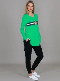3rd Story Jolie Gold Star Long Sleeve T Shirt< Long Sleeves