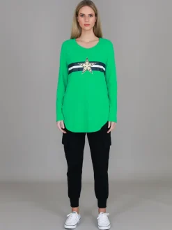 3rd Story Jolie Gold Star Long Sleeve T Shirt< Long Sleeves