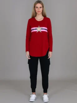 3rd Story Jolie Gold Star Long Sleeve T Shirt< Long Sleeves