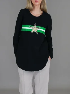 3rd Story Jolie Gold Star Long Sleeve T Shirt< Long Sleeves