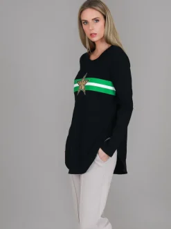 3rd Story Jolie Gold Star Long Sleeve T Shirt< Long Sleeves