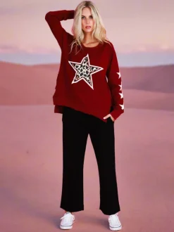 3rd Story Kate Leopard Print Star Sweatshirt< Sweatshirts|Sweatshirts