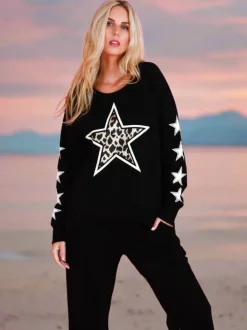 3rd Story Kate Leopard Print Star Sweatshirt< Sweatshirts|Sweatshirts