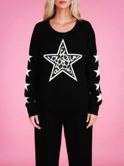 3rd Story Kate Leopard Print Star Sweatshirt< Sweatshirts|Sweatshirts