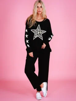 3rd Story Kate Leopard Print Star Sweatshirt< Sweatshirts|Sweatshirts