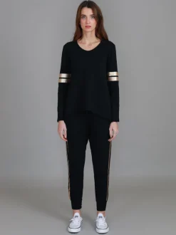 3rd Story Kiara Twin Gold Stripe T Shirt< Long Sleeves