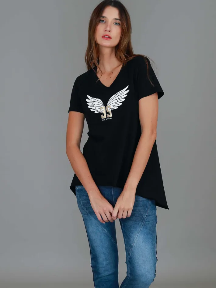 3rd Story Leane 3S Wing Print T Shirt< Short Sleeves