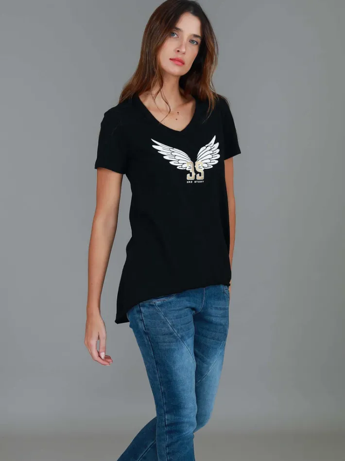 3rd Story Leane 3S Wing Print T Shirt< Short Sleeves