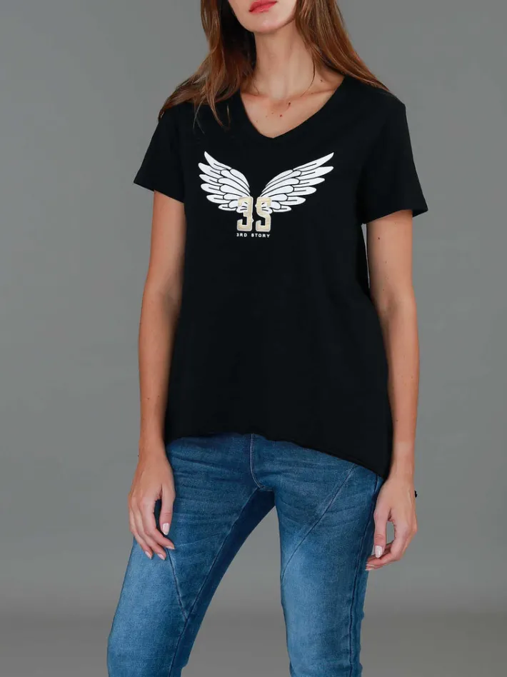 3rd Story Leane 3S Wing Print T Shirt< Short Sleeves