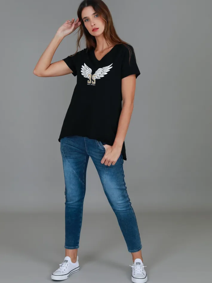 3rd Story Leane 3S Wing Print T Shirt< Short Sleeves
