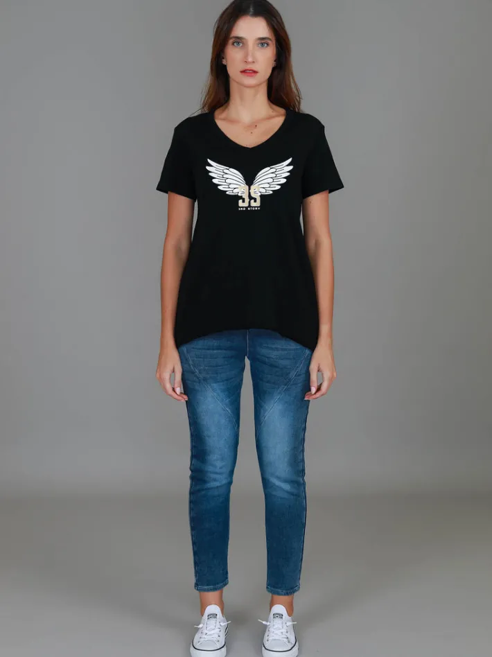 3rd Story Leane 3S Wing Print T Shirt< Short Sleeves