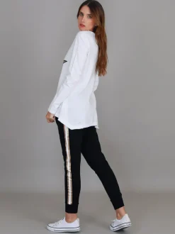 3rd Story Lindi Framed Leopard Star Long Sleeve T Shirt< Long Sleeves