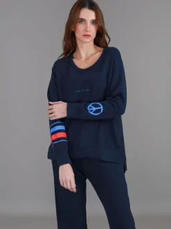 3rd Story Maggie Peace n Stripe Sweatshirt< Sweatshirts|Sweatshirts
