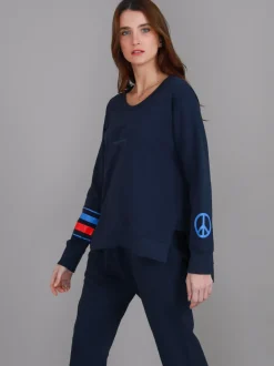 3rd Story Maggie Peace n Stripe Sweatshirt< Sweatshirts|Sweatshirts