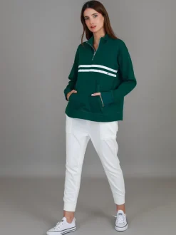 3rd Story Mylo - Ali Half Zip Stripe Print Sweatshirt< Sweatshirts|Sweatshirts