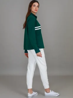 3rd Story Mylo - Ali Half Zip Stripe Print Sweatshirt< Sweatshirts|Sweatshirts