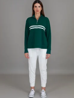 3rd Story Mylo - Ali Half Zip Stripe Print Sweatshirt< Sweatshirts|Sweatshirts