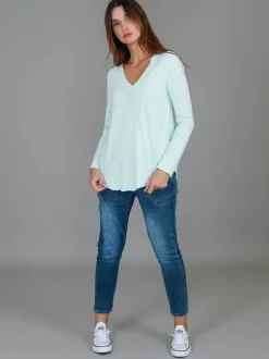 3rd Story Nora V Neck T Shirt< Long Sleeves