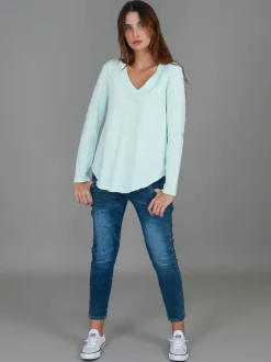 3rd Story Nora V Neck T Shirt< Long Sleeves