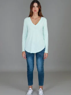 3rd Story Nora V Neck T Shirt< Long Sleeves