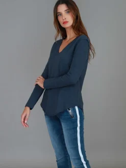 3rd Story Nora V Neck T Shirt< Long Sleeves