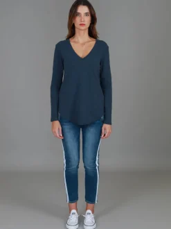3rd Story Nora V Neck T Shirt< Long Sleeves