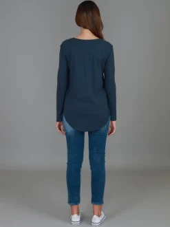 3rd Story Nora V Neck T Shirt< Long Sleeves