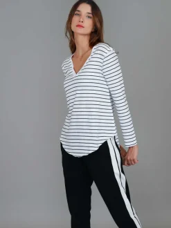 3rd Story Nora V Neck T Shirt< Long Sleeves