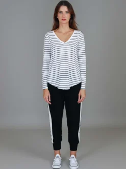 3rd Story Nora V Neck T Shirt< Long Sleeves