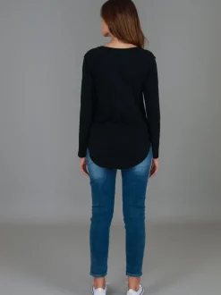 3rd Story Nora V Neck T Shirt< Long Sleeves