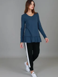 3rd Story Orchid Ruffle Hem T Shirt< Long Sleeves