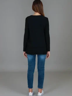 3rd Story Orchid Ruffle Hem T Shirt< Long Sleeves