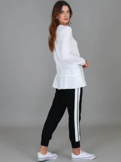3rd Story Orchid Ruffle Hem T Shirt< Long Sleeves