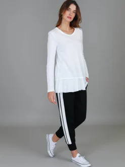 3rd Story Orchid Ruffle Hem T Shirt< Long Sleeves