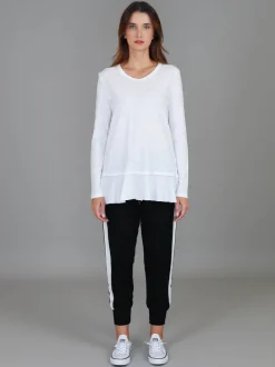 3rd Story Orchid Ruffle Hem T Shirt< Long Sleeves