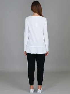 3rd Story Orchid Ruffle Hem T Shirt< Long Sleeves