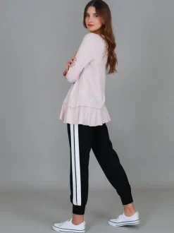 3rd Story Orchid Ruffle Hem T Shirt< Long Sleeves