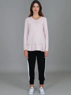3rd Story Orchid Ruffle Hem T Shirt< Long Sleeves