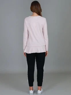 3rd Story Orchid Ruffle Hem T Shirt< Long Sleeves