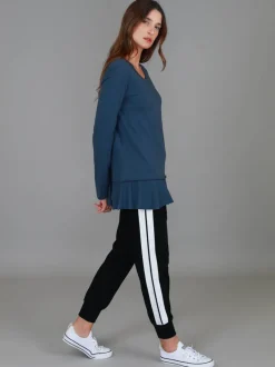 3rd Story Orchid Ruffle Hem T Shirt< Long Sleeves